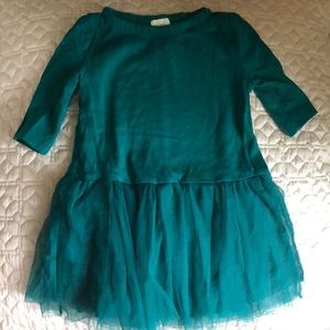 Crew cuts 2T jade green cotton and tulle dress